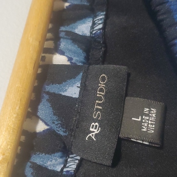 AB Studio dress women's size large Geometric abstract print elastic waist - Picture 4 of 13